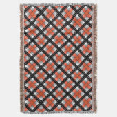 Couverture Plaid noir et orange (devant Vertical)