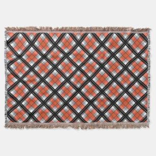 Couverture Plaid noir et orange