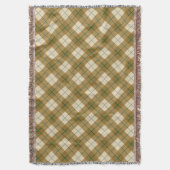 Couverture Plaid polarisé en or avec la rayure verte (devant Vertical)