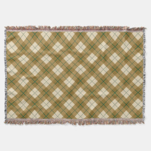 Couverture Plaid polarisé en or avec la rayure verte