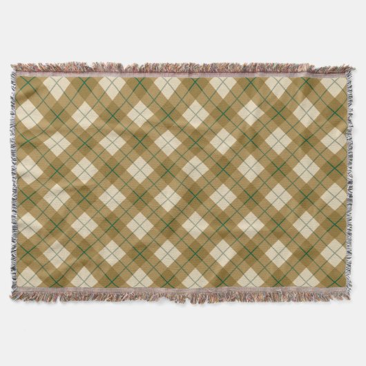 Couverture Plaid polarisé en or avec la rayure verte (Devant)