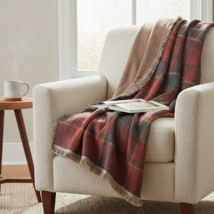 Couverture Plaid Rouge Héritage - Tradition Chaude et Tissée