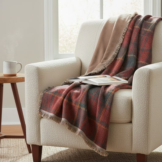Couverture Plaid Rouge Héritage - Tradition Chaude et Tissée