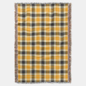 Couverture Plaid Tartan orange et noir (devant Vertical)