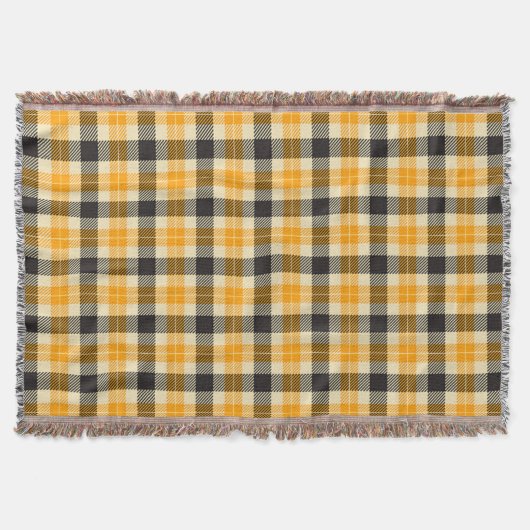 Couverture Plaid Tartan orange et noir (Devant)