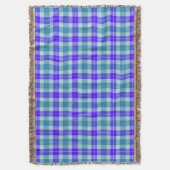 Couverture Plaid Tartan violet et vert (devant Vertical)