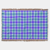 Couverture Plaid Tartan violet et vert (Devant)