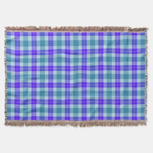 Couverture Plaid Tartan violet et vert (Devant)