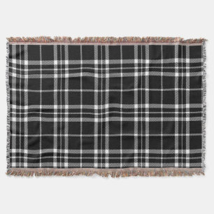 Couverture Plaid tissé blanc noir de contrôle de Buffalo de