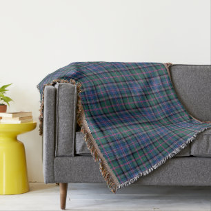 Couverture Plaid vert et bleu de tartan de tonnelier de clan