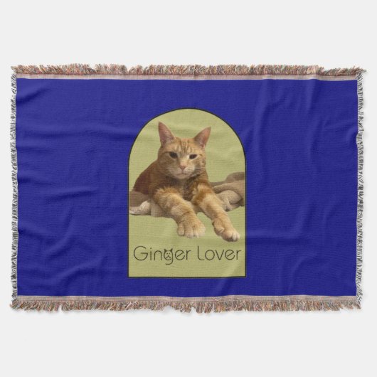 Couverture Plaide de jet bleu marine pour amateur de gingembr (Devant)