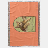 Couverture Plaide de jet en corail pour amateur de gingembre (devant Vertical)