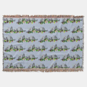 Couverture Plaids de fête pour perroquet gris africain (bleu)