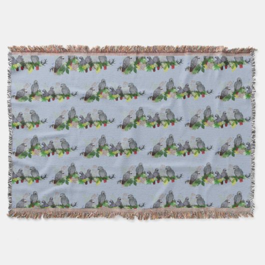 Couverture Plaids de fête pour perroquet gris africain (bleu) (Devant)