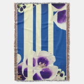 Couverture Plaids, Fleurs et Bleu Jeté (devant Vertical)