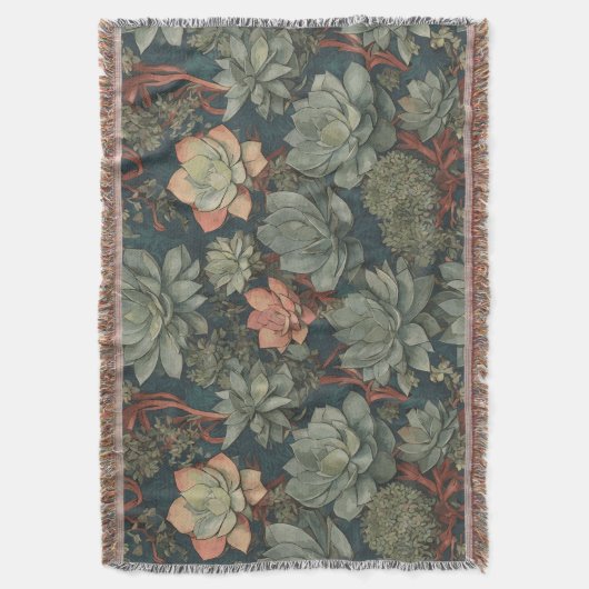 Couverture Plante Lover Succulents Motif (devant Vertical)