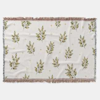 Couverture Plaque de jet en aquarelle Olive Branch | Mediterr