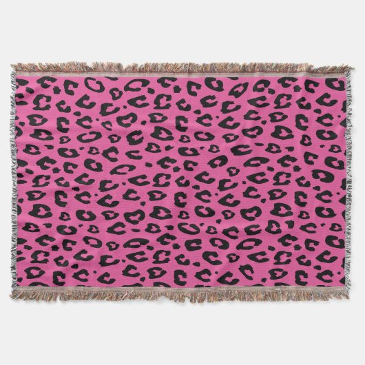 Couverture Plaque de jet imprimée léopard rose (Devant)