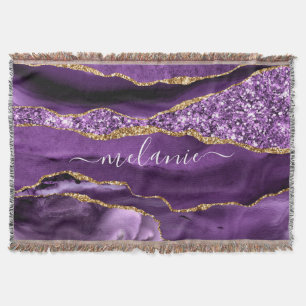 Couverture Plaque de jet personnalisée avec nom en paillettes