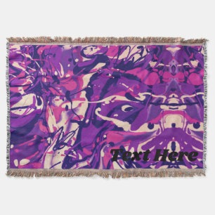 Couverture Plat de peinture mauve, blanche et rose personnali