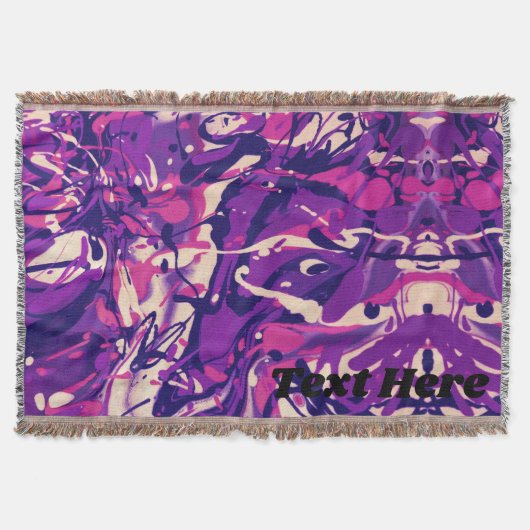 Couverture Plat personnalisé violet, blanc et rose (Devant)