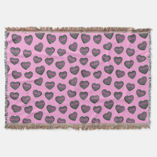 Couverture Plein de coeur d'amour Motif rose noir