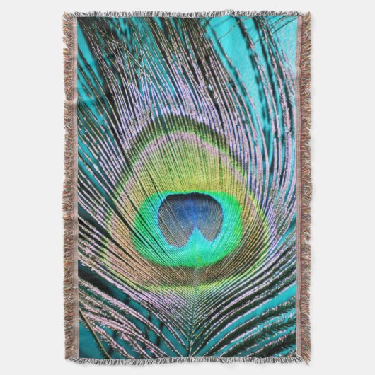 Couverture Plume de paon sur Turquoise (devant Vertical)