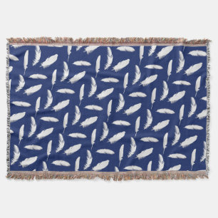 Couverture Plumes blanches Imprimer sur bleu marine foncé
