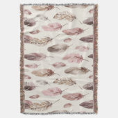 Couverture Plumes Brown roses (devant Vertical)