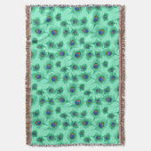 Couverture Plumes de paon turquoise sur Aqua clair (devant Vertical)