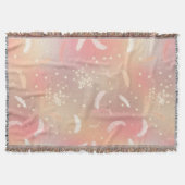 Couverture Plumes pastel douces | Romantique Rose & Or Cosy (Devant)