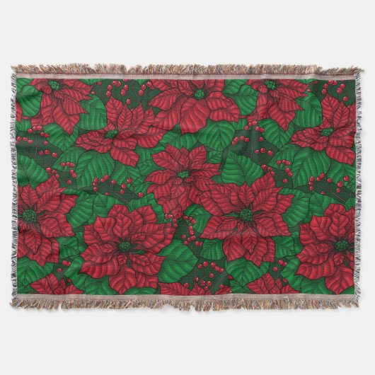 Couverture Poinsettia, motif de Noël (Devant)