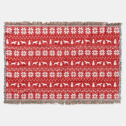 Couverture Pointer Chien Silhouettes Festif Motif de Noël (Devant)