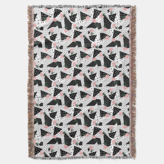 Couverture Points Abstraits modernes et fleurs roses (devant Vertical)