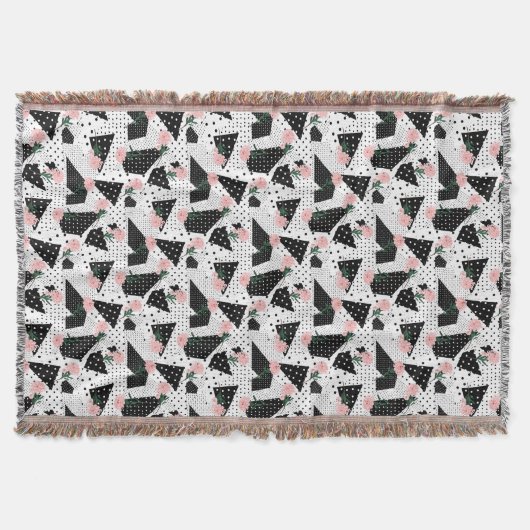 Couverture Points Abstraits modernes et fleurs roses (Devant)