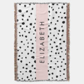 Couverture Points dalmatiens, Spots, Noir et Blanc, Votre nom (devant Vertical)