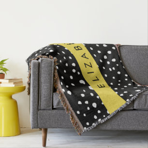Couverture Points dalmatiens, Spots, Noir et Blanc, Votre nom