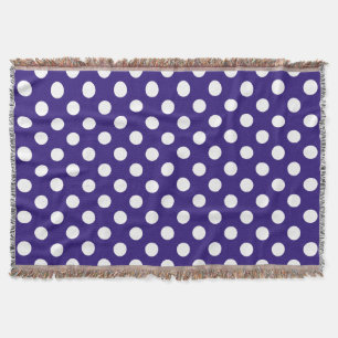 Couverture Pois blancs sur bleu foncé