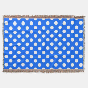 Couverture Pois blancs sur bleu royal
