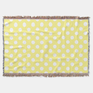 Couverture Pois blancs sur jaune citron