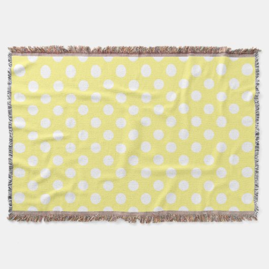 Couverture Pois blancs sur jaune citron (Devant)