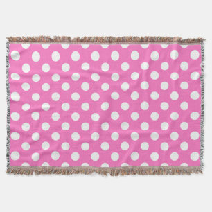 Couverture Pois blancs sur rose