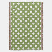 Couverture Pois blancs sur vert olive (devant Vertical)