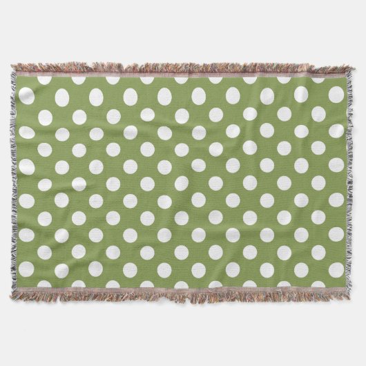 Couverture Pois blancs sur vert olive (Devant)