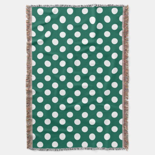 Couverture Pois blancs sur vert sauge (devant Vertical)