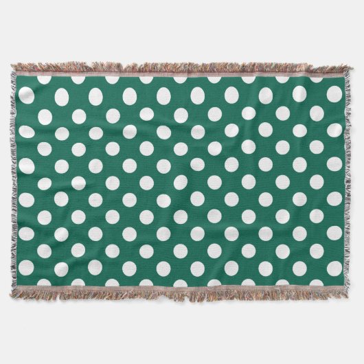 Couverture Pois blancs sur vert sauge (Devant)