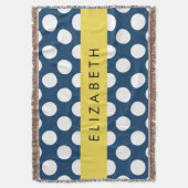 Couverture Pois Bleus de la Marine, Motif Pot Polka, Votre No (devant Vertical)