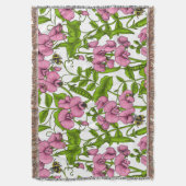 Couverture Pois doux et bourdons, rose, vert et blanc (devant Vertical)