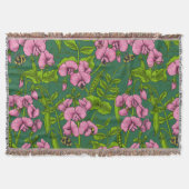 Couverture Pois doux et bourdons, vert et rose (Devant)