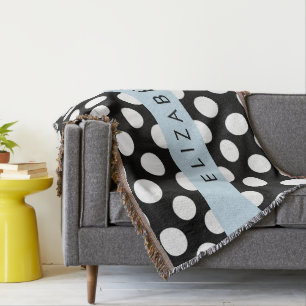 Couverture Pois noirs et blancs, pointillés, Votre nom